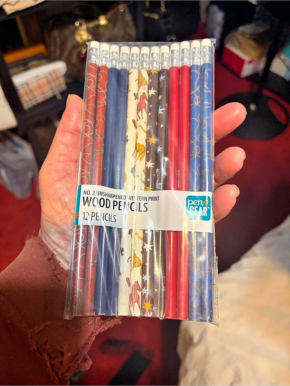 pen+GEAR No. 2 Unsharpened Western Print Wood Pencils 12-Pencil Western Print